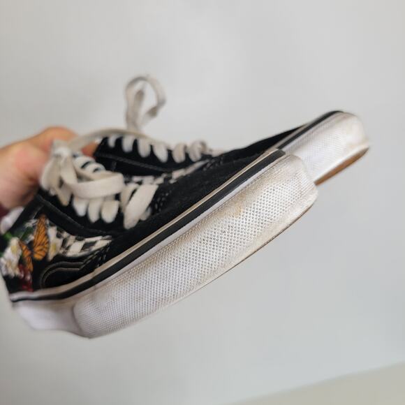 Vans Old Skool Checker Floral Black Cherry Butterfly Embroidery Women 5.5 - Picture 10 of 10